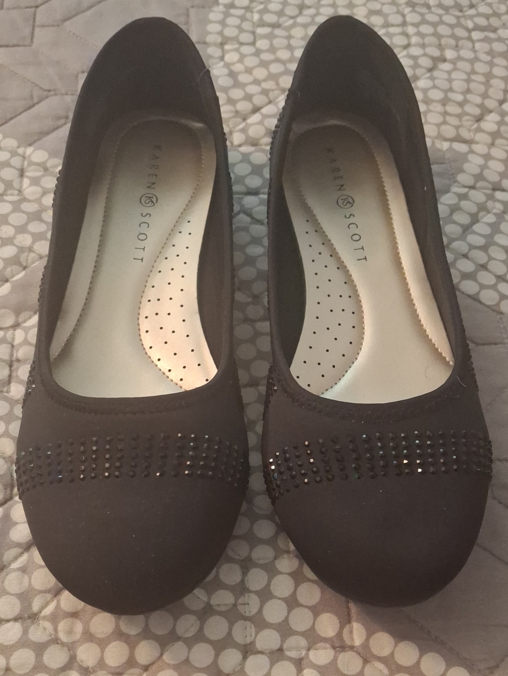 Karen Scott Black Studded Ballet Flats